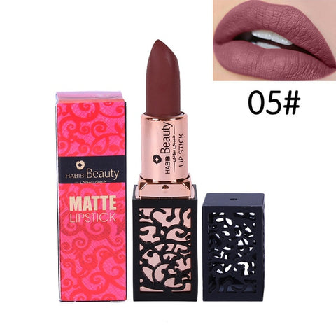 Habibi Beauty matte lipstick 24 colors waterproof long lasting batom nude brown lipstick cream Pumpkin moisturizing lipstic HB16