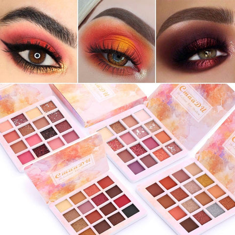 16 Colors Makeup Eyeshadow Palette Diamond Shimmer Glitter Eye Shadow Waterproof Long-lasting Makeup Eye Cosmetic TSLM2