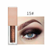 QiBest 15 Colors Glitter Liquid Eyeshadow Waterproof Lasting Shimmer Metallic Easy To Makeup Professional Eye Shimmer Eyeshadow