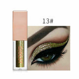 QiBest 15 Colors Glitter Liquid Eyeshadow Waterproof Lasting Shimmer Metallic Easy To Makeup Professional Eye Shimmer Eyeshadow