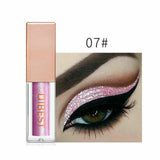 QiBest 15 Colors Glitter Liquid Eyeshadow Waterproof Lasting Shimmer Metallic Easy To Makeup Professional Eye Shimmer Eyeshadow