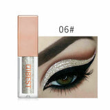 QiBest 15 Colors Glitter Liquid Eyeshadow Waterproof Lasting Shimmer Metallic Easy To Makeup Professional Eye Shimmer Eyeshadow