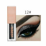 QiBest 15 Colors Glitter Liquid Eyeshadow Waterproof Lasting Shimmer Metallic Easy To Makeup Professional Eye Shimmer Eyeshadow