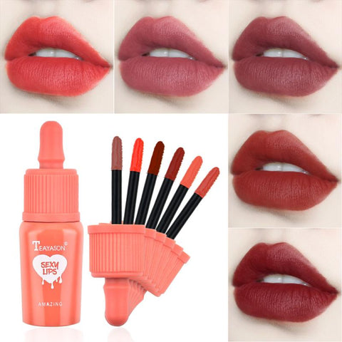 TEAYASON Baby Bottle Dye Lip Liquid Matte Matte Lip Gloss Lipstick Lip Gloss Lasting Non-fading Non-stick Liquid Lipstic TSLM1