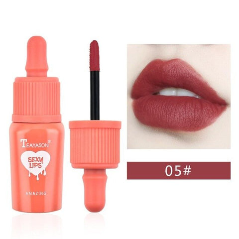 TEAYASON Baby Bottle Dye Lip Liquid Matte Matte Lip Gloss Lipstick Lip Gloss Lasting Non-fading Non-stick Liquid Lipstic TSLM1