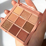 Korea Eye Shadow Palette Matte 9 Colors Eyes Makeup Shimmer Pigment Waterproof Balm Nude Cosmetic Pink Peach Eyeshadow Pallete