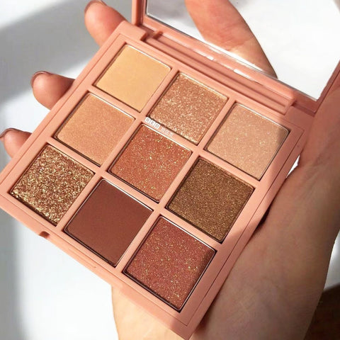 Korea Eye Shadow Palette Matte 9 Colors Eyes Makeup Shimmer Pigment Waterproof Balm Nude Cosmetic Pink Peach Eyeshadow Pallete