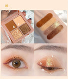 Glitter Eyeshadow Pallete Waterproof Long Lasting Matte Eye Shadow Pallete Makeup Shimmer 4 Colors Pigment Eyeshadow Maquillage