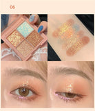 Glitter Eyeshadow Pallete Waterproof Long Lasting Matte Eye Shadow Pallete Makeup Shimmer 4 Colors Pigment Eyeshadow Maquillage