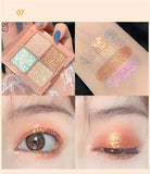 Glitter Eyeshadow Pallete Waterproof Long Lasting Matte Eye Shadow Pallete Makeup Shimmer 4 Colors Pigment Eyeshadow Maquillage