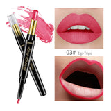 QIBEST 2 In 1 Double Head  Lip Liner Pencils Lipstick Waterproof Long Lasting moisturizing Pigments Nude Color TSLM1