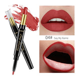QIBEST 2 In 1 Double Head  Lip Liner Pencils Lipstick Waterproof Long Lasting moisturizing Pigments Nude Color TSLM1