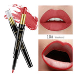 QIBEST 2 In 1 Double Head  Lip Liner Pencils Lipstick Waterproof Long Lasting moisturizing Pigments Nude Color TSLM1