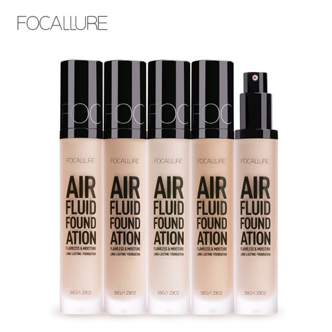 FOCALLURE New AIR FLUID FOUNDATION Moisturizing Natural Foundation Base Long Lasting Waterproof Women Makeup