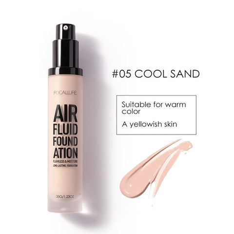 FOCALLURE New AIR FLUID FOUNDATION Moisturizing Natural Foundation Base Long Lasting Waterproof Women Makeup