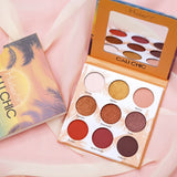 Nude Eye Shadow Beauty Palette Makeup Kit 9 Colors Matte Shimmer Glitter Eyeshadow Powder Waterproof Pigmented