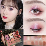 NOVO Cosmetics Twelve Color Eyeshadow Student's Beginners'Beauty Matte Pearl Flash Eyeshadow