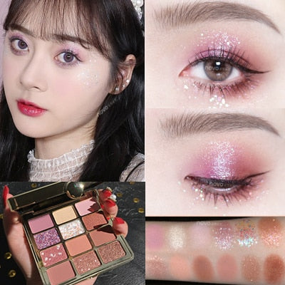 NOVO Cosmetics Twelve Color Eyeshadow Student's Beginners'Beauty Matte Pearl Flash Eyeshadow