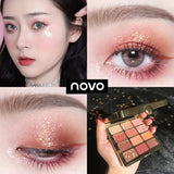 NOVO Cosmetics Twelve Color Eyeshadow Student's Beginners'Beauty Matte Pearl Flash Eyeshadow