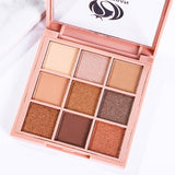 Korea Eye Shadow Palette Matte 9 Colors Eyes Makeup Shimmer Pigment Waterproof Balm Nude Cosmetic Pink Peach Eyeshadow Pallete