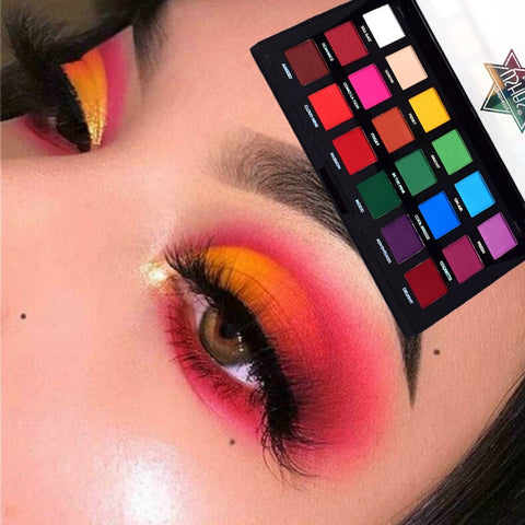 18-color matte lasting nude color bright neon eye shadow palette anti-watercolor color makeup  pallete