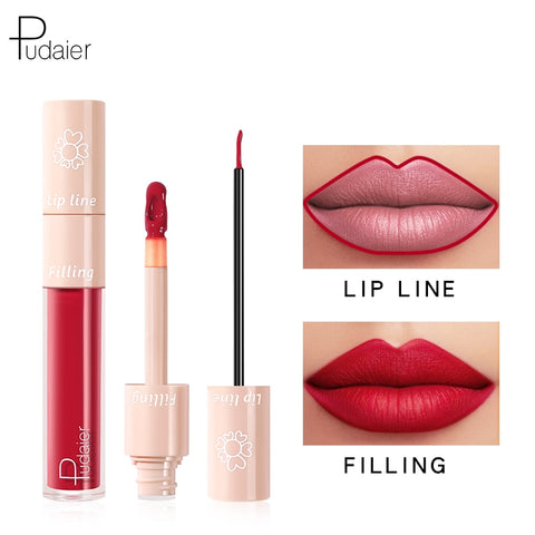 Pudaier 2 In 1 Matte Liquid Lipstick 20 Professional Makeup Nude Lipstick For Makeup Tint Lip Line Long lasting Waterproof