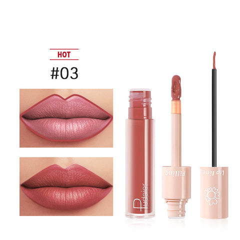 Pudaier 2 In 1 Matte Liquid Lipstick 20 Professional Makeup Nude Lipstick For Makeup Tint Lip Line Long lasting Waterproof