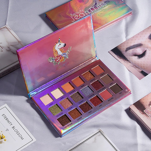 Nude 18 Colors Professional Full Makeup Eyeshadow Palette Holographic Shiny Glitter Pigment Eye Shadow Pallete Makeup Palette