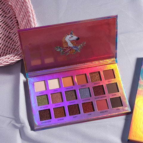 Nude 18 Colors Professional Full Makeup Eyeshadow Palette Holographic Shiny Glitter Pigment Eye Shadow Pallete Makeup Palette