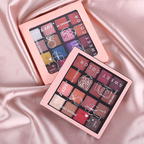 Pigment Palette Eye Shadow Maquillaje Maquiagem Palette Glitter Eyeshadow Waterproof Makeup Matte Eye Shadow 16 Color Eye Shadow