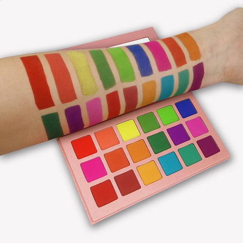 Eye Shadow Palette 18 Colors Matte Shimmer Pigmented Shadows Easy To Blend Rich Color Eyeshadow for Daily Use