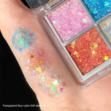 4 Color Eyeshadow Pallete Shimmer Pigmented Eye Shadow Palette Maquillage  Glitter Pearlescent Waterproof Big Sequin TSLM2