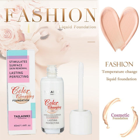 Temperature Color-changing Liquid Foundation Lightweight Moisturizing Brighten Cover Blemishes Flawless Color Changing Foundatio