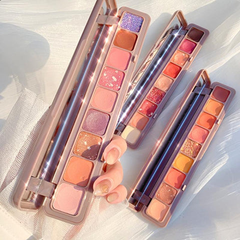 9-color Keyboard Fingertip Eye Shadow Waterproof Pearl Shimmer Pigmented Eye Shadow Palette Glazed Makeup Eyeshadow Pallete 2020